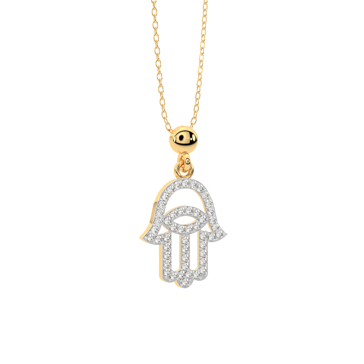 Hamsa Evil Eye Diamond Pendant